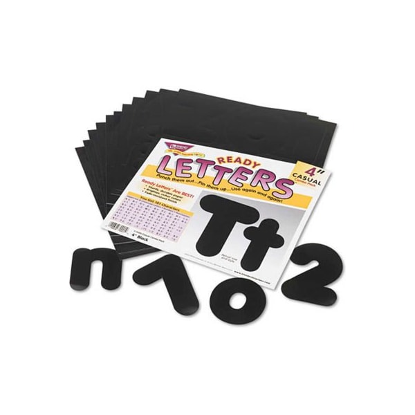 Trend Enterprises Trend Ready Letters Casual Combo Set, Black, 4"H, 182/Set T79901 - main